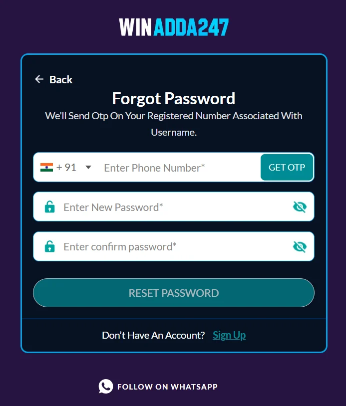 How Do I Reset My Winadda Password?